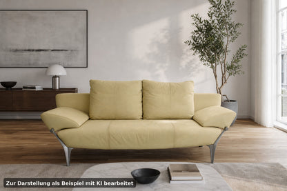 Rolf Benz Modell1600 Couch Gelb Veloursleder Dreisitzer Funktion Sofa | Rolf Benz - Bild 1