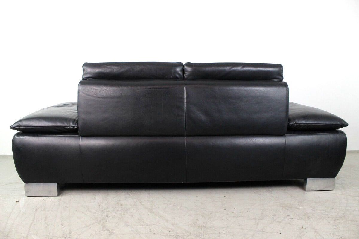 Koinor Echt Leder Couch Zweieinhalbsitzer Sofa Schwarz Relax Funktion Designer | Koinor - Bild 8