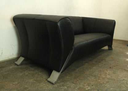 Rolf Benz 322 Club Sofa Zweieinhalbsitzer Designer Couch Echtleder Jet Black | Rolf Benz - Bild 4