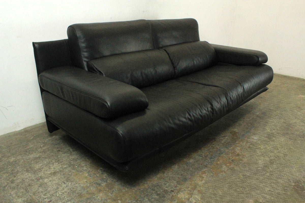 Rolf Benz Modell 6500 Zweisitzer Leder Schwarz Manuelle Funktion Designklassiker | Rolf Benz - Bild 3