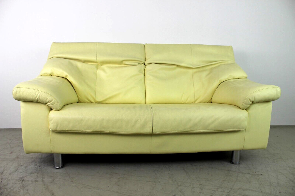 Rolf Benz Sofa Von BMP Creme Echt Leder Zweisitzer Designer Couch Funktion | Rolf Benz - Bild 3