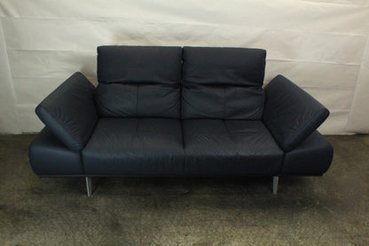 WILLI SCHILLIG LEVI | ELEKTRISCH | 2-SITZER | BLAU LEDER | DESIGNER SOFA | W Schillig - Bild 4