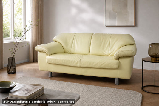 Rolf Benz Sofa Von BMP Creme Echt Leder Zweisitzer Designer Couch Funktion | Rolf Benz - Bild 1