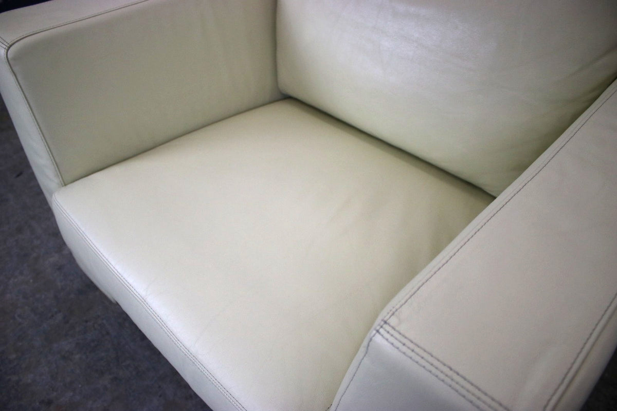 Designer Sessel von Musterring Leder Creme Einsitzer Sofa | Musterring - Bild 5