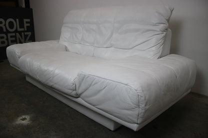 Designer Sofa von Rolf Benz AK Weiß Leder Manuelle Funktion Zweisitzer Couch | Rolf Benz - Bild 5