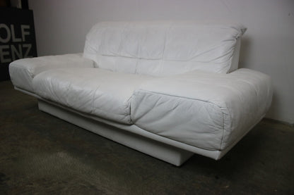 Designer Sofa von Rolf Benz AK Weiß Leder Manuelle Funktion Zweisitzer Couch | Rolf Benz - Bild 4