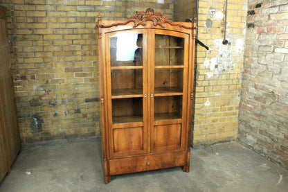 Louis Philippe Bücherschrank Bücherregal Vitrinenschrank Nussbaum Antik um 1860 | LOUIS PHILIPPE - Bild 2