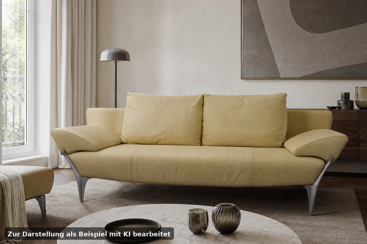 Rolf Benz Modell1600 Couch Gelb Veloursleder Dreisitzer Funktion Sofa | Rolf Benz - Bild 1