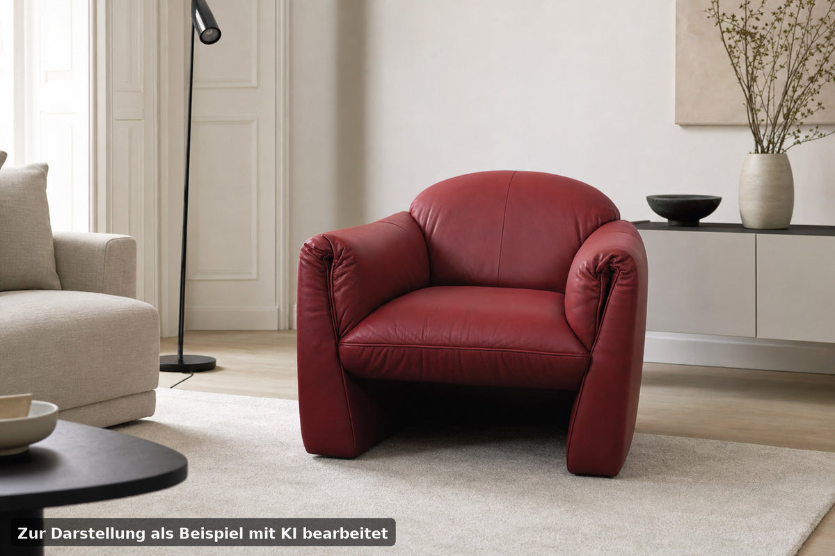 COR Designer Sessel Echtleder Rot Einsitzer | Cor - Bild 1