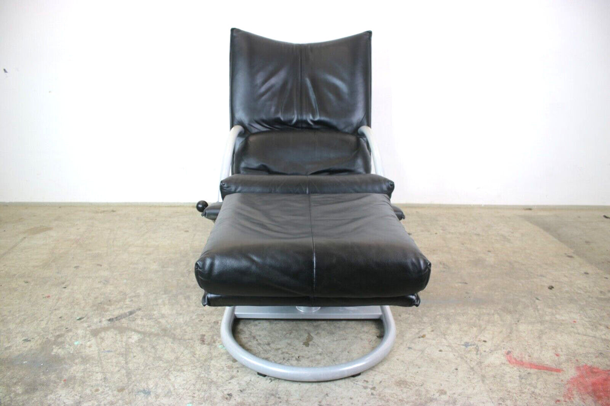 Eleganter Drehsessel Von Rolf Benz BMP Mit Hocker In Schwarz Funktion Designer | Rolf Benz - Bild 4