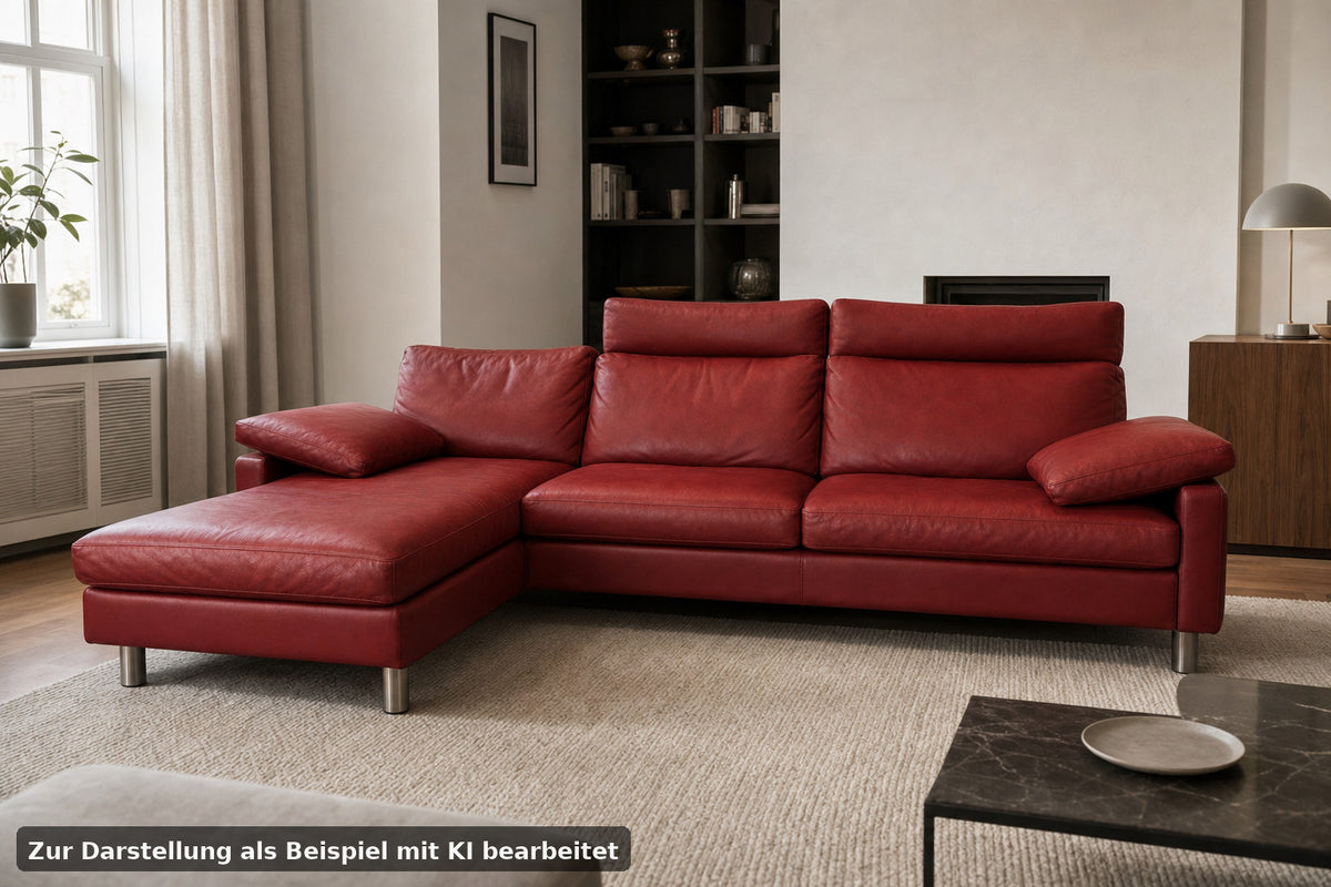 COR CONSETA | 3-SITZER OTTOMANE | ROT LEDER | DESIGNER SOFA | Cor - Bild 1