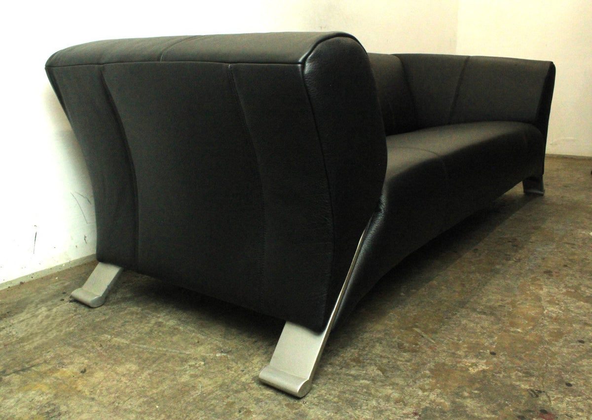 Rolf Benz 322 Club Sofa Dreisitzer Designer Couch Echtleder Jet Black | Rolf Benz - Bild 8