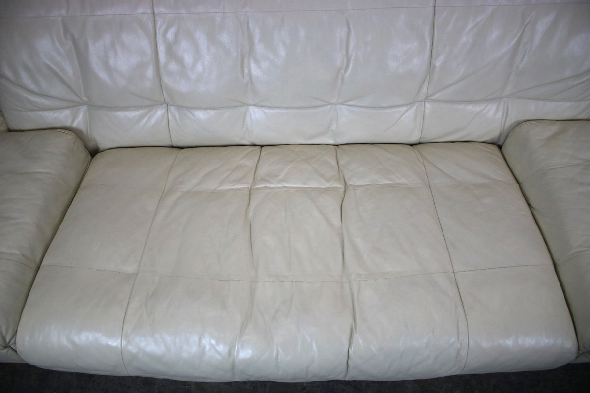 Designer Sofa von Rolf Benz AK Creme Leder Manuelle Funktion Dreisitzer Couch | Rolf Benz - Bild 6