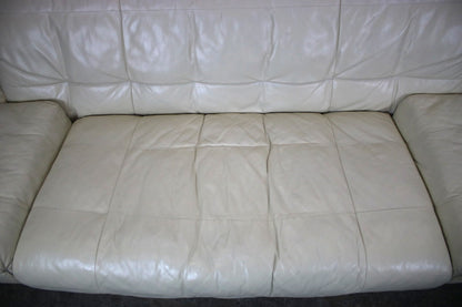 Designer Sofa von Rolf Benz AK Creme Leder Manuelle Funktion Dreisitzer Couch | Rolf Benz - Bild 6