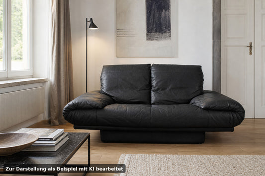 Rolf Benz AK 345 Schwarz Zweisitzer Couch Vintage Designer Sofa | Rolf Benz - Bild 1