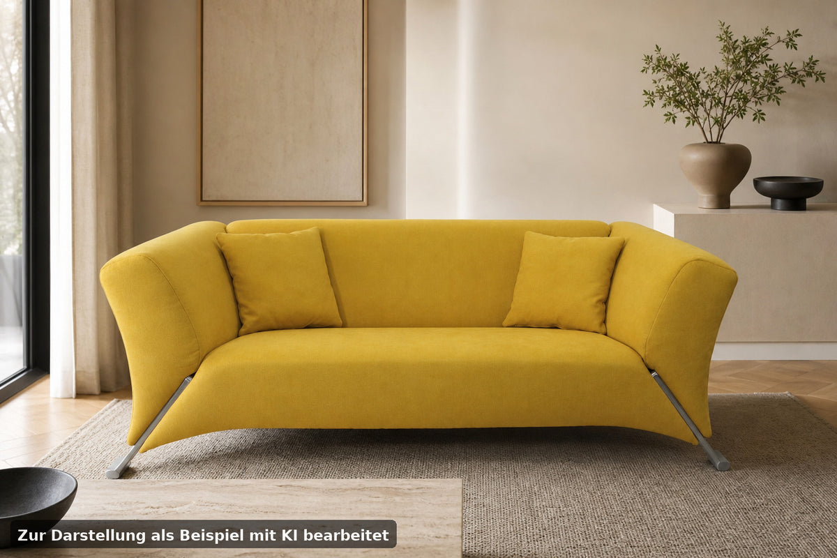 Rolf Benz 322 Clubsofa–Dreisitzer Designer Couch Neu Bezogen in Strahlendem Gelb | Rolf Benz - Bild 1