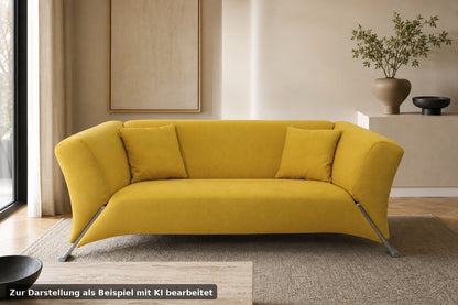 Rolf Benz 322 Clubsofa–Dreisitzer Designer Couch Neu Bezogen in Strahlendem Gelb | Rolf Benz - Bild 1