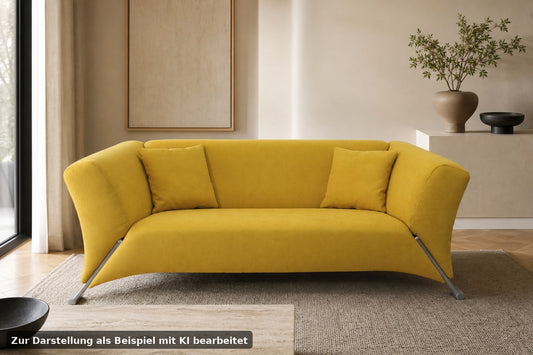 Rolf Benz 322 Clubsofa–Dreisitzer Designer Couch Neu Bezogen in Strahlendem Gelb | Rolf Benz - Bild 1