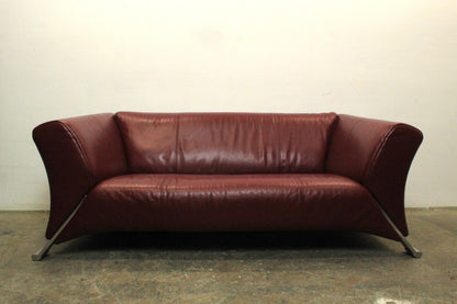 Rolf Benz 322 Club Sofa Zweieinhalbsitzer Designer Couch Echtleder Oxblood Rot | Rolf Benz - Bild 3