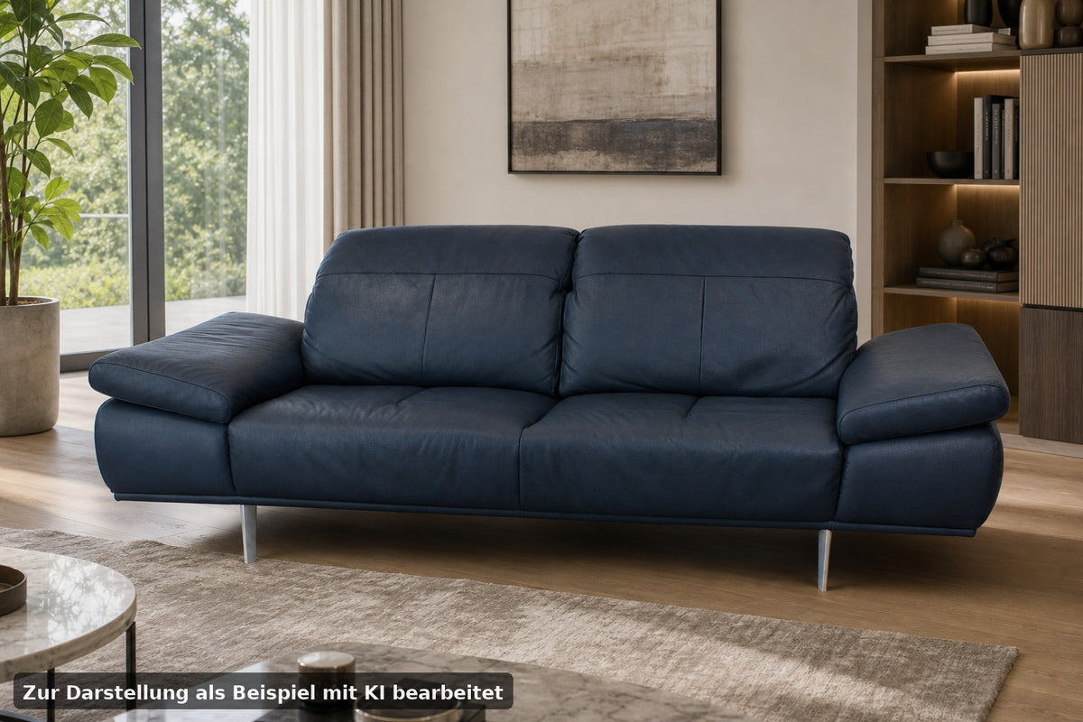 WILLI SCHILLIG LEVI | ELEKTRISCH | 2-SITZER | BLAU LEDER | DESIGNER SOFA | W Schillig - Bild 1