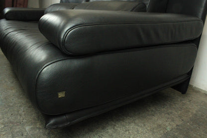 Rolf Benz Modell 6500 Zweisitzer Leder Schwarz Manuelle Funktion Designklassiker | Rolf Benz - Bild 5