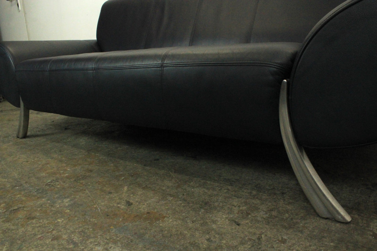 Rolf Benz 545 Designer Couch Dreisitzer Sofa Blau Echtleder | Rolf Benz - Bild 7