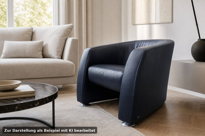 Rolf Benz EGO Sessel Einsitzer Sofa Echtleder Dunkelblau Designer | Rolf Benz - Bild 1