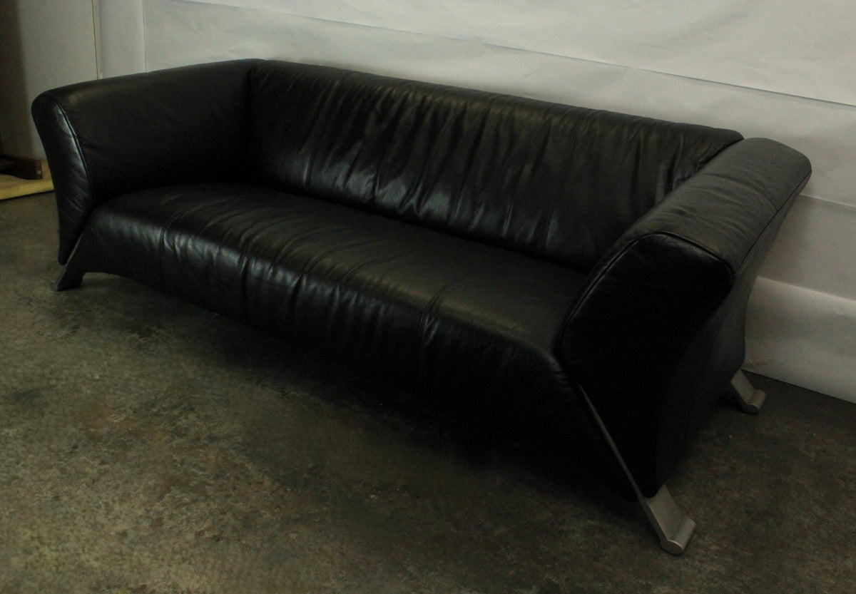 ROLF BENZ 322 | 3-SITZER | SCHWARZ LEDER | DESIGNER SOFA | Rolf Benz - Bild 5