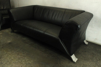 ROLF BENZ 322 | 2,5-SITZER | SCHWARZ LEDER | DESIGNER SOFA | Rolf Benz - Bild 5
