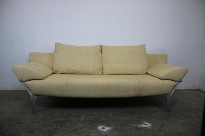Rolf Benz Modell1600 Couch Gelb Veloursleder Dreisitzer Funktion Sofa | Rolf Benz - Bild 2