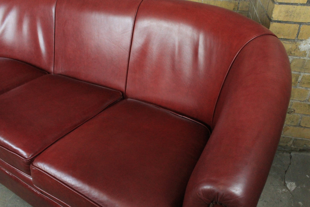 Original Englische Chesterfield Couch Dreisitzer Leder Rot Vintage Clubsofa 1983 | Chesterfield - Bild 5