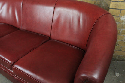 Original Englische Chesterfield Couch Dreisitzer Leder Rot Vintage Clubsofa 1983 | Chesterfield - Bild 5