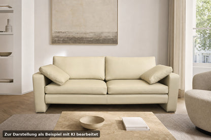 COR Conseta 3-Sitzer Couch Designer Sofa Leder Creme (Ghiaccio 666) -Neuwertig | Cor - Bild 1