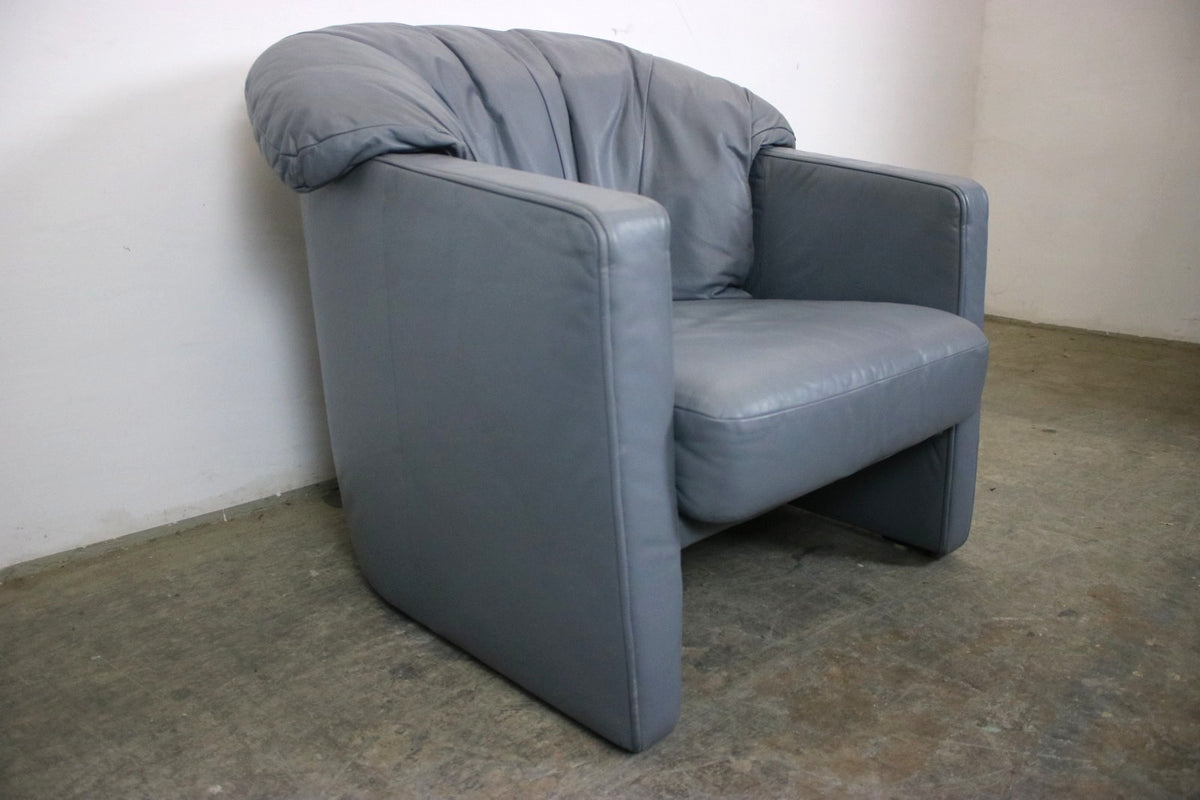 Rolf Benz BMP Sessel Blaugrau Einsitzer Sofa Echtleder Blaugrau Designer | Rolf Benz - Bild 3