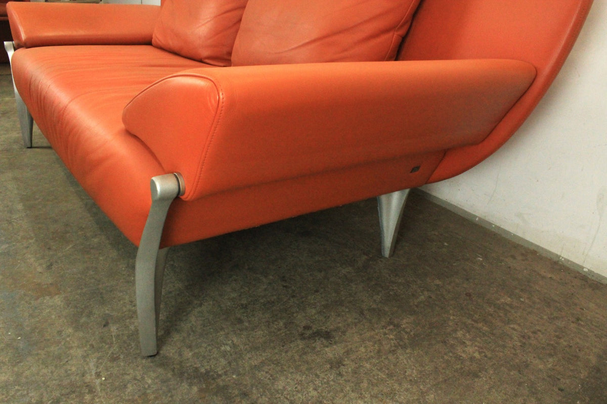 Rolf Benz 1600 Couch 3-Sitzer Sofa & 2 x ST-SE-7500 Sessel Garnitur Leder Cognac | Rolf Benz - Bild 5