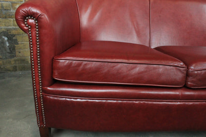 Original Englische Chesterfield Couch Dreisitzer Leder Rot Vintage Clubsofa 1983 | Chesterfield - Bild 7