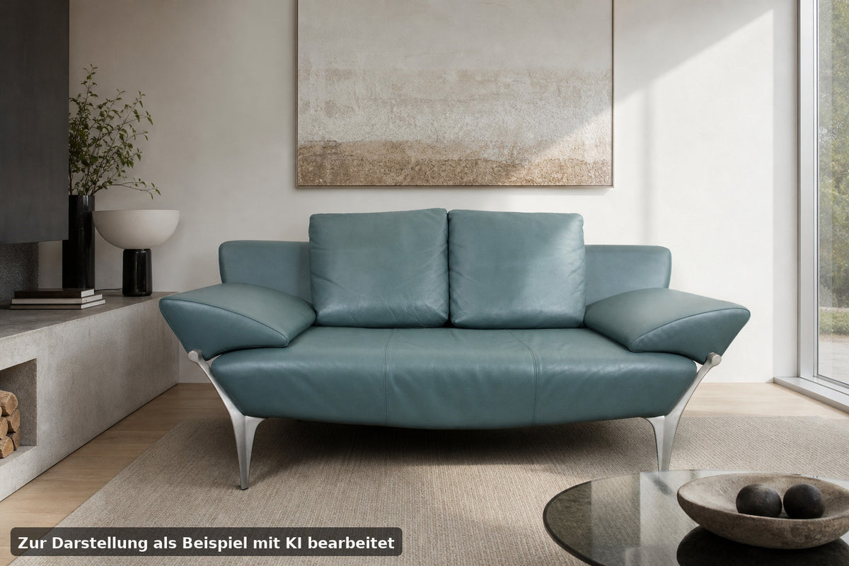 Rolf Benz Modell1600 Couch Echt Leder Graugrün Dreisitzer Funktion Sofa | Rolf Benz - Bild 1