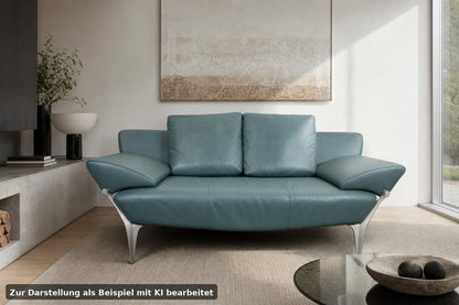 Rolf Benz Modell1600 Couch Echt Leder Graugrün Dreisitzer Funktion Sofa | Rolf Benz - Bild 1
