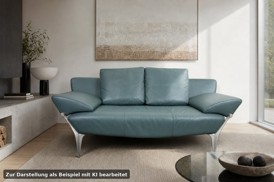 Rolf Benz Modell1600 Couch Echt Leder Graugrün Dreisitzer Funktion Sofa | Rolf Benz - Bild 1