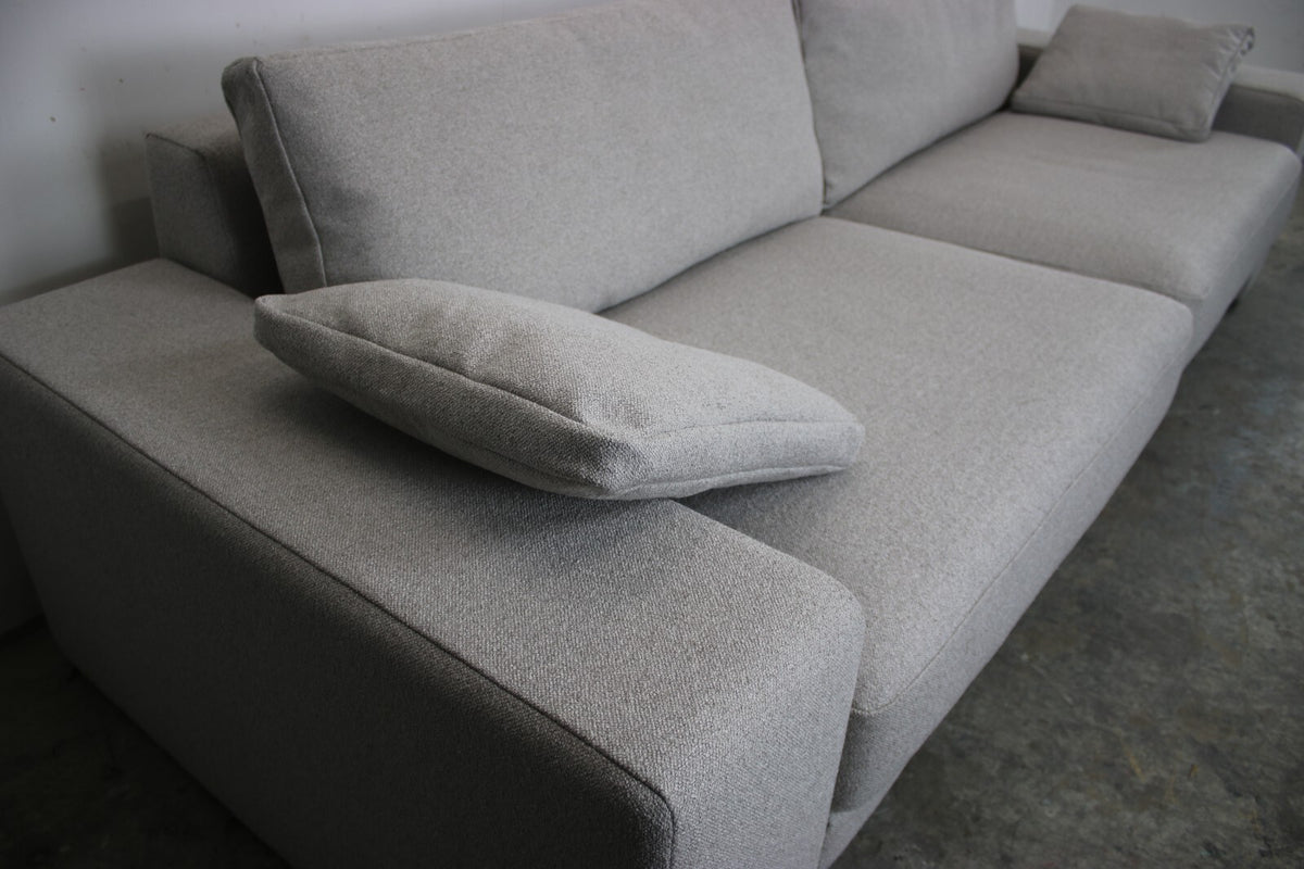 Rolf Benz EGO Couch Viersitzer Stoff Grau Designer Sofa Chromleisten Neubezug | Rolf Benz - Bild 5