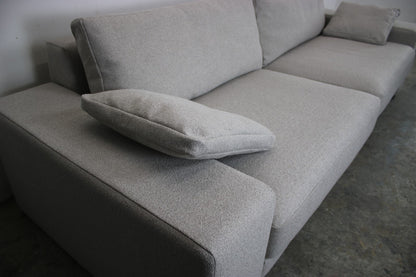Rolf Benz EGO Couch Viersitzer Stoff Grau Designer Sofa Chromleisten Neubezug | Rolf Benz - Bild 5