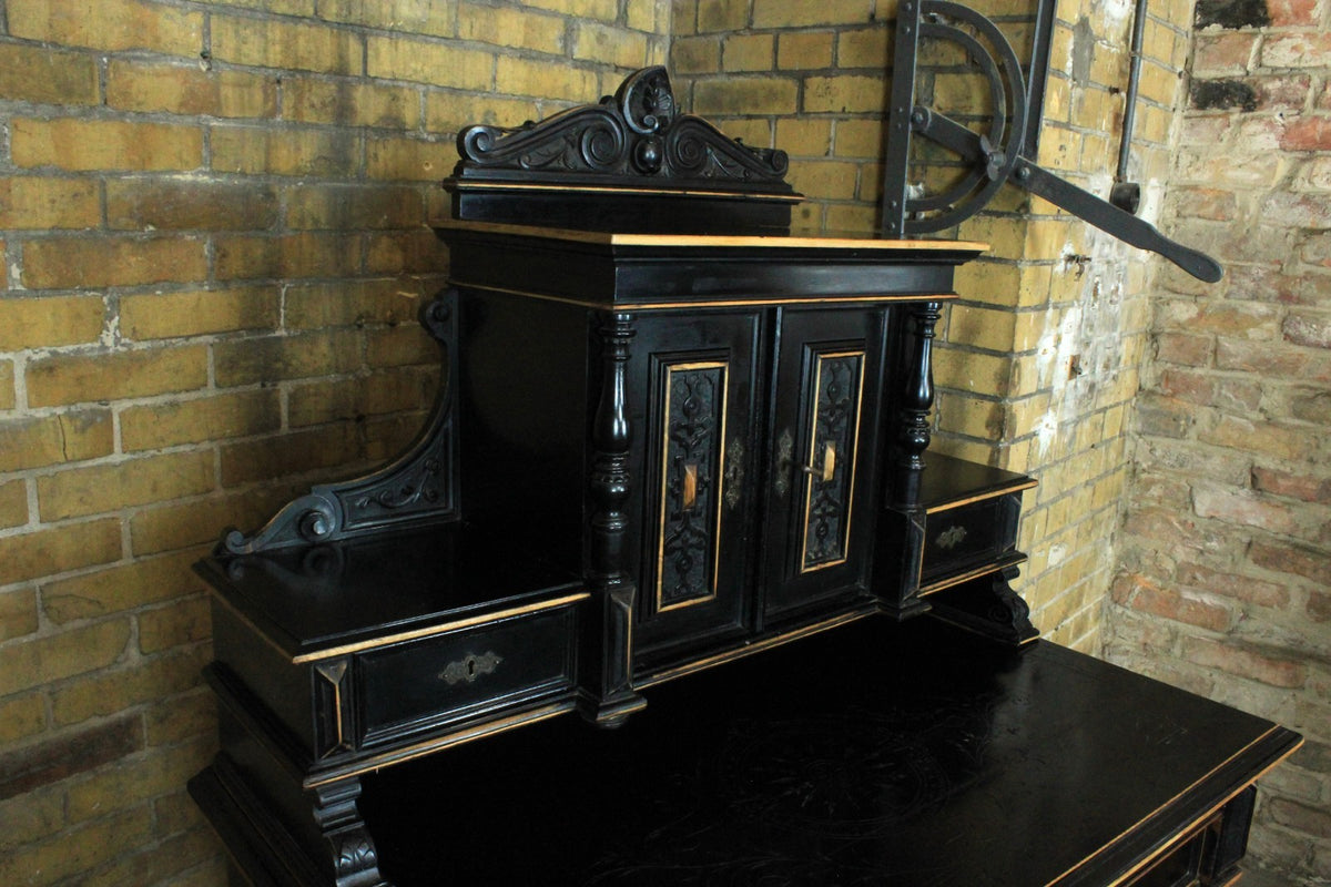 Eleganter Gründerzeit Damensekretär Schreibtisch Eiche Antik um 1880 | GRÜNDERZEIT - Bild 4