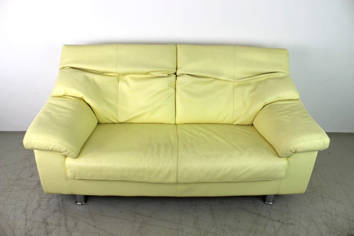 Rolf Benz Sofa Von BMP Creme Echt Leder Zweisitzer Designer Couch Funktion | Rolf Benz - Bild 4