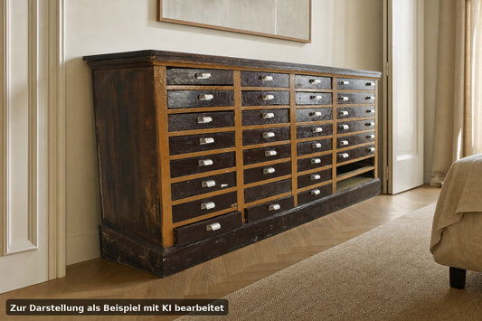 Prächtiger Apothekerschrank Viele Schubladen Und Diversen Unterteilungen Um 1900 | Antiker Apothekerschrank - Bild 1