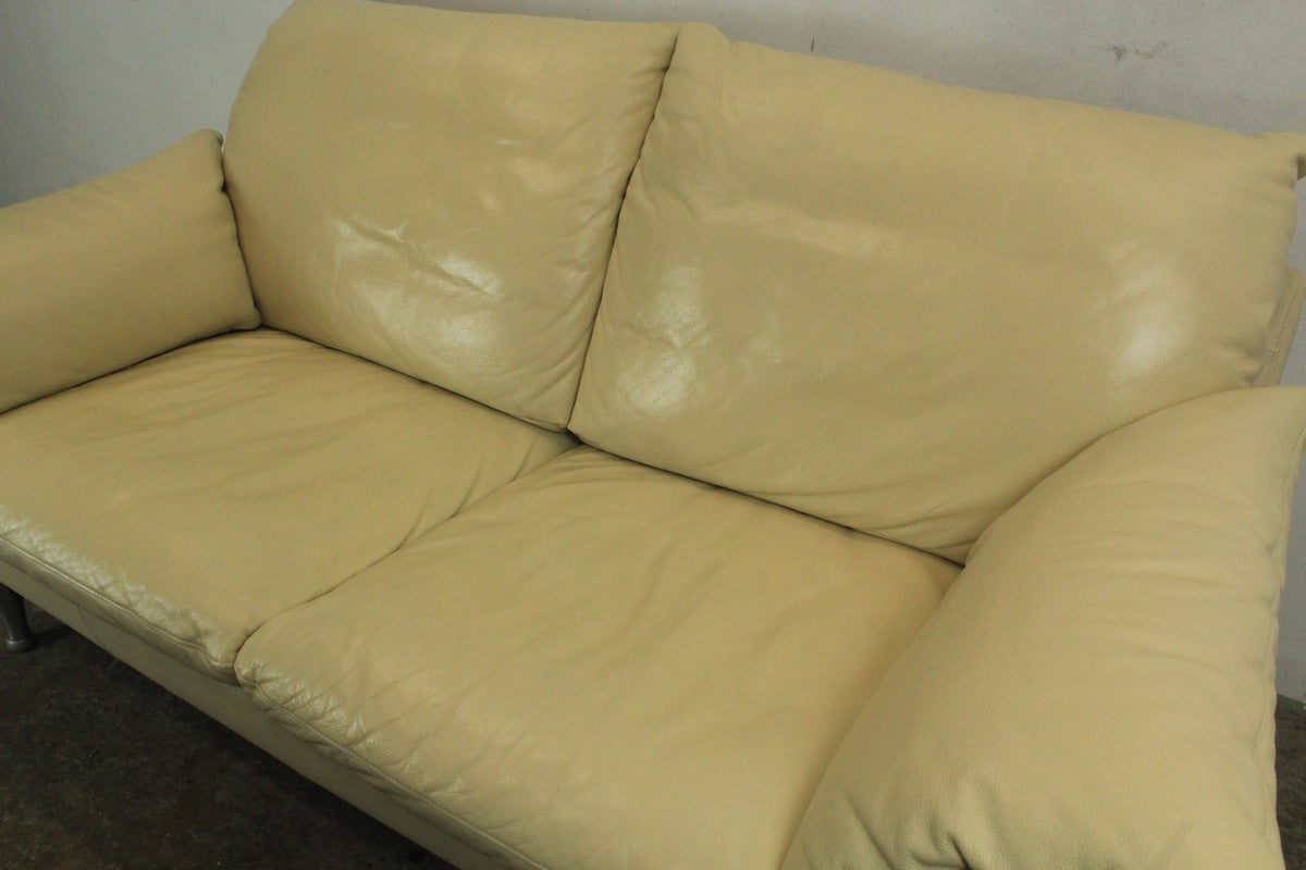 Rolf Benz Sofa Modell 5600 Echtleder Creme Zweisitzer Couch Designer | Rolf Benz - Bild 5