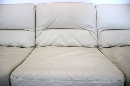 Rolf Benz Dreisitzer Couch Beige Leder Eiche Sichtholzgestell Freisteller Sofa | Rolf Benz - Bild 8