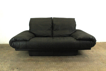 Rolf Benz AK 345 Schwarz Zweisitzer Couch Vintage Designer Sofa | Rolf Benz - Bild 2