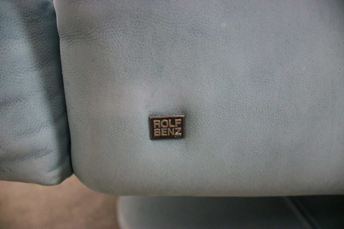 Rolf Benz Drehsessel Einsitzer Sofa Veloursleder Blau Designer Multifunktion | Rolf Benz - Bild 10