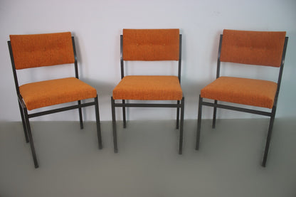 Arnold Stuhl Vintage Chesterfield Orange – 4er Set, neu gepolstert