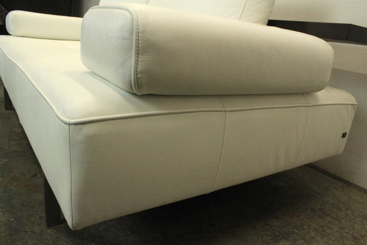 Rolf Benz Dono6100 Couch Liege Zweisitzer Weiß Leder Designer Sofa | Rolf Benz - Bild 7